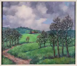 Buy Harmen Klaas Post - Olieverf op paneel, Zeven Heuvelen - Ingelijst? Bid from 120!