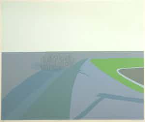 Doris Groeneveld - Zeefdruk, Westfries landschap met schaduwen verkocht voor € 1!