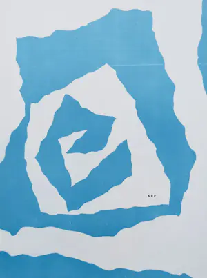 Hans Arp - Achter de Spiegel nr. 33, Parijs 1950 met 3 houten houtsnijwerken kopen? Bied vanaf 120!