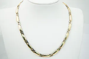 Uniek 18kt gouden BIcolor choker ketting - Infinity schakels/model - lengte 40cm kopen? Bied vanaf 970!