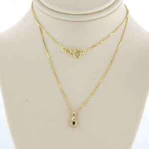 14k gouden collier met hanger bezet met briljant geslepen diamant tot. 0,11ct kopen? Bied vanaf 1!