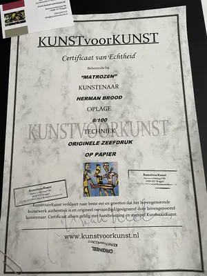 Herman Brood - Voetballers - gesigneerd - ingelijst - 100ex. kopen? Bied vanaf 1!