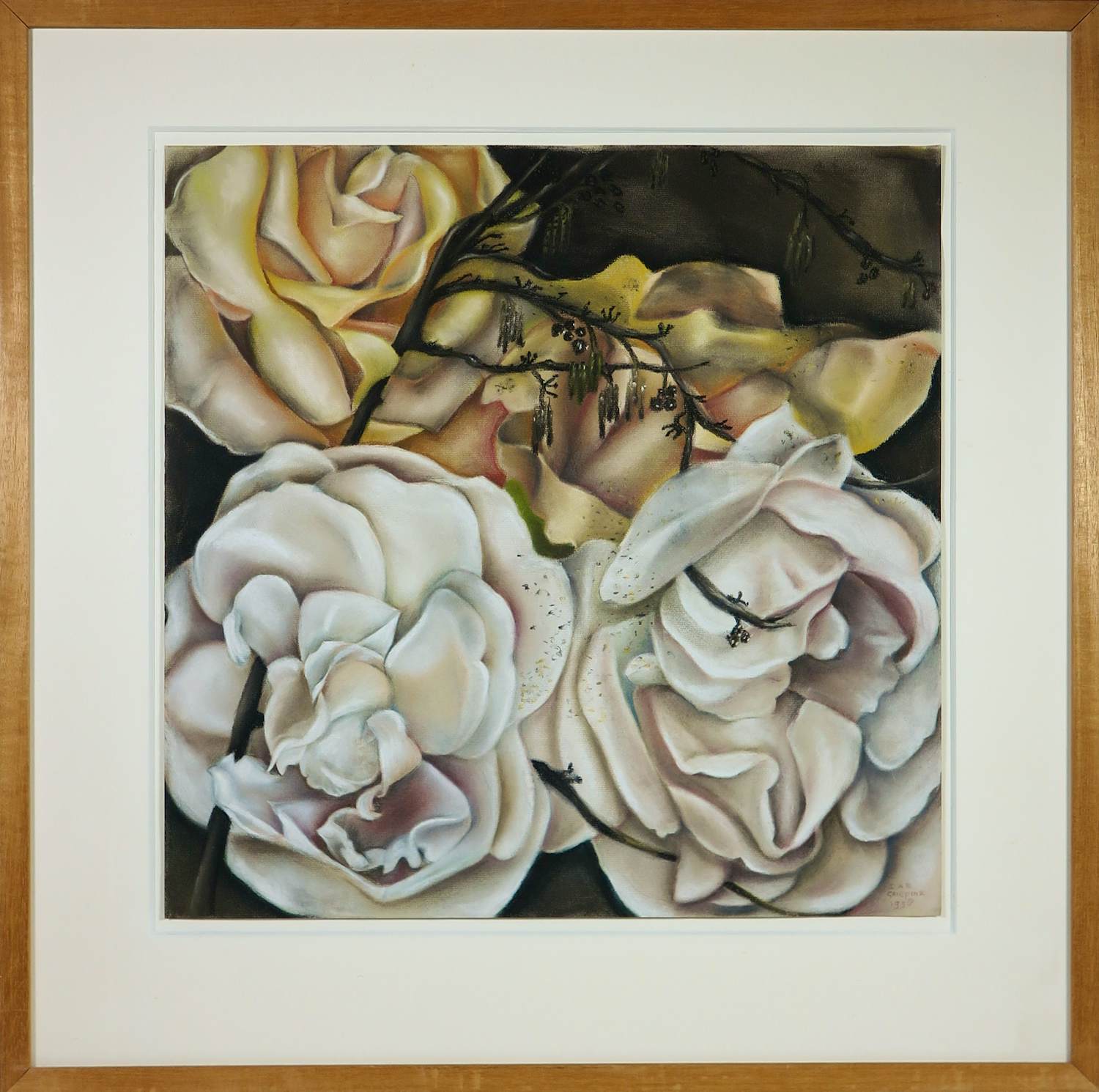 Saskia Griepink - Oliepastelkrijt op papier, Bloei - Ingelijst kopen? Bied vanaf 70!