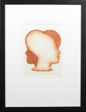 Margeritha Pianarosa - Droge naald / chine collé, Spiegelbeelden 2 - Ingelijst kopen? Bied vanaf 50!