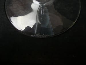 Niet of onleesbaar gesigneerd - Art Nouveau: Weinglas mit blauer Kuppa, Böhmen, signiert kopen? Bied vanaf 1!