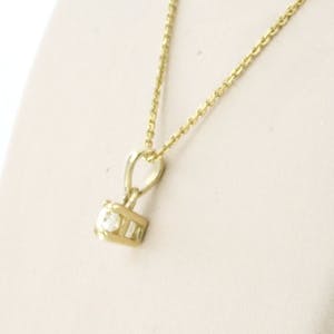 14k gouden collier met hanger bezet met briljant geslepen diamant tot. 0,11ct kopen? Bied vanaf 1!