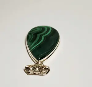 Nieuwe Zilveren Hanger met Malachiet kopen? Bied vanaf 65!