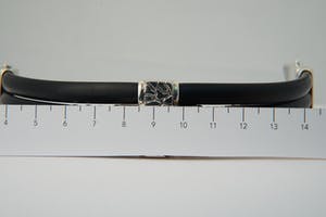 1584 - Stoere 1e gehalte Zilver en caoutchoucband YANVAN armband - gekeurd kopen? Bied vanaf 30!