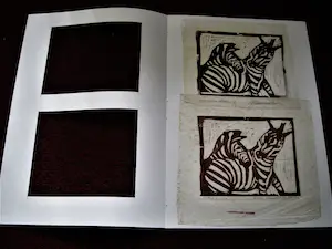 Herman Stammeshaus - Vroeg (1956) dubbele rood & zwarte Inkt Houtsnede "Zebra's" Zeer kleine oplage! kopen? Bied vanaf 43!