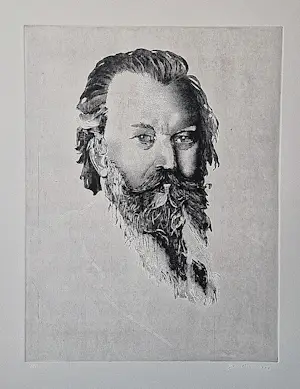 Jan Prins - in zeer kleine oplage (15) gemaakte droge naald Ets "johannes Brahms" gesigneerd kopen? Bied vanaf 56!