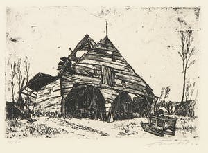 Fred Bervoets - Ets, Vervallen schuur kopen? Bied vanaf 50!