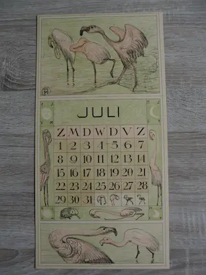 Theo van Hoytema - Het jaar 1917 lithografische kalenderprenten door T Hoytema kopen? Bied vanaf 80!