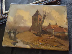 Xeno Munninghoff - Kerk landschap kopen? Bied vanaf 250!