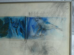 Aart van den IJssel - Gemengde techniek , Mijn Tuin – ingelijst – 1977 kopen? Bied vanaf 50!