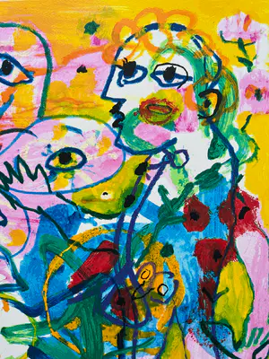 Hans Truijen - handgesigneerde zeefdruk | 'Happy day' | 1993 kopen? Bied vanaf 1!