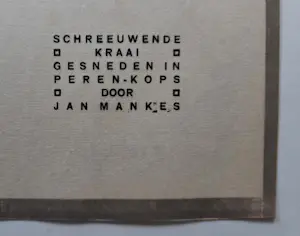 Jan Mankes - Schreeuwende kraai. Houtsnede uit Wendingen. kopen? Bied vanaf 225!