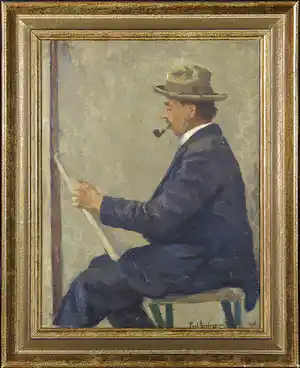 Paul Arntzenius - Olieverf op paneel (marouflé) , Portret van Louis Bron - Ingelijst verkauft für € 290!