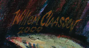 Willem Claassen - Acryl op doek, Heilig hart III - Ingelijst (Groot formaat!) kopen? Bied vanaf 50!