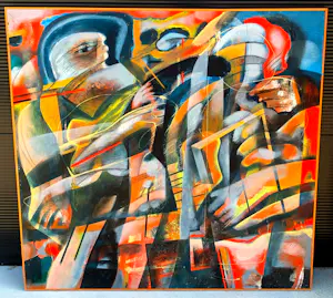 Frits van Eeden - Ingelijste acrylverf: Sunset - 1979 kopen? Bied vanaf 299!