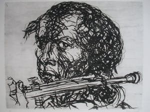 Max Uhlig - Ets "Kop Miles Davis" MET BOEK! kopen? Bied vanaf 135!