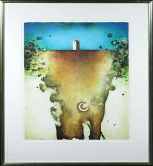Jurjen Ravenhorst - Litho, Zonder titel - Ingelijst (Groot) verkocht voor € 35!