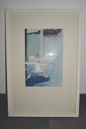 Ruud van der Beele - Gemengde techniek op papier - Z.t. Abstract - Ingelijst kopen? Bied vanaf 1!