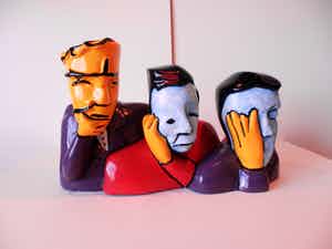 Herman Brood - SCULPTUUR HOREN ZIEN EN ZWIJGEN GROOT!! verkocht voor € 245!