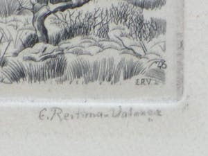 Engelien Reitsma-Valenca - Gezicht op Elspeet - Ets/Gravure kopen? Bied vanaf 45!