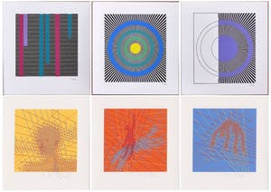 Willem F. Wagner - e.a: collectie van zes zeefdrukken: Geometrische composities kopen? Bied vanaf 19!