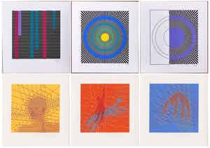Willem F. Wagner - e.a: collectie van zes zeefdrukken: Geometrische composities verkocht voor € 19!
