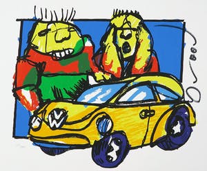 Herman Brood - Zeefdruk, VW-Beetle kopen? Bied vanaf 120!