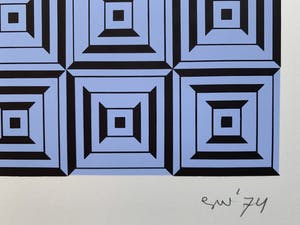 Gijs Winkelman - geometrische abstracte zeefdruk - 1974 (Zeer kleine oplage) kopen? Bied vanaf 1!