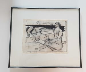 Corneille - Originele houtskool + Hugo Claus handgeschreven gedicht kopen? Bied vanaf 1550!