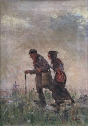 Jan Rinke - C4131 - Wandelaars door weer en wind kopen? Bied vanaf 150!