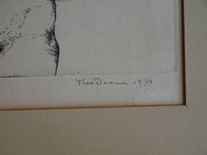 Theo Daamen - (1939-2021) : Ingelijste ets , Zonder titel – 1970 – oplage 12 kopen? Bied vanaf 50!