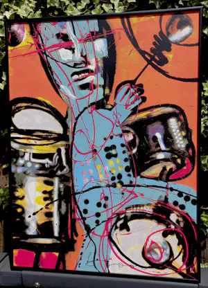 Herman Brood - De drummer, zeefdruk (netjes ingelijst) kopen? Bied vanaf 350!