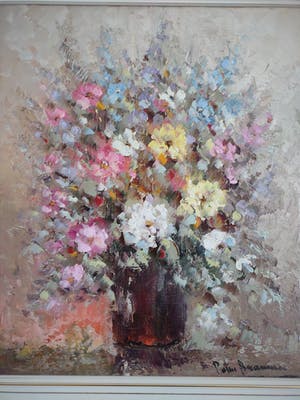 Peter Brouwer - Bloemen in olieverf kopen? Bied vanaf 200!