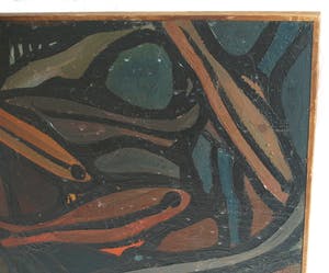 Pieter 't Hart - Ingelijst olieverf op board , “Nannostomus” (‘Potloodvissen’) – 1964 kopen? Bied vanaf 50!