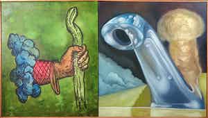 Jan Bollaert - Gemengde techniek op doek, Mystic Faucet - Ingelijst (Groot) verkocht voor € 1!