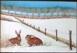 Ari Stolk - 2 hazen in de sneeuw verkocht voor € 65!