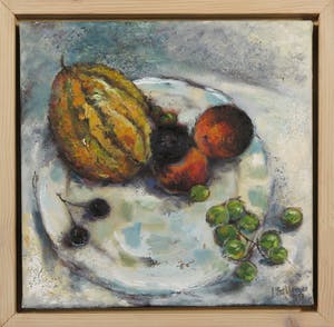 Janneke Stilma - Drieluik olieverf op doek, Stilleven met fruit - Ingelijst kopen? Bied vanaf 70!