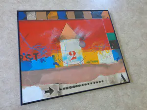 Theo Koster - "2" / KLEURZEEFDRUK + COLLAGE + OPGEHOOGD / 61x72cm / KADER / SIG kopen? Bied vanaf 50!