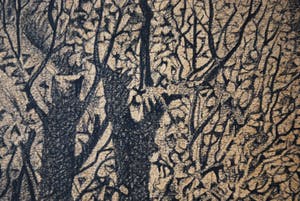 Henk Albers - De hooischelf - grote ingelijste potloodtekening kopen? Bied vanaf 35!