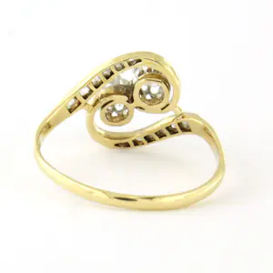 18k bicolour gouden ring met Bolsjewiek en roos geslepen diamanten tot. 0.50ct kopen? Bied vanaf 460!