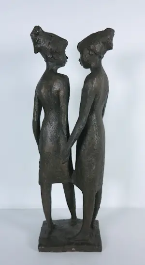 Clemens Pasch - Bronzen beeld, Die Freundinnen + boek! kopen? Bied vanaf 1500!