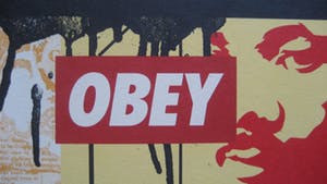 Shepard Fairey - "OBEY 3-Face collage , 2018 , set van drie kopen? Bied vanaf 180!