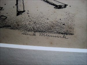 Henk Munnik - Nieuwe Haagse School -Ets - Aangespoelde vissersboot - gesigneerd kopen? Bied vanaf 1!
