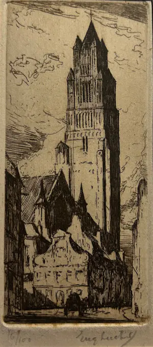 Eugene Lucker - Met Lücker naar Brugge - vijf etsen en twee aquatinten kopen? Bied vanaf 75!