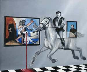 Niet of onleesbaar gesigneerd - Olieverf op doek, Picasso verkocht voor € 10!