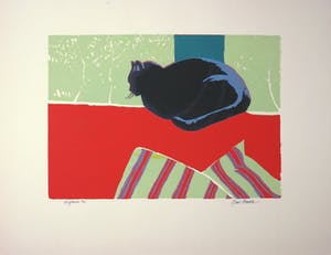 Hans Almekinders - Zeefdruk, Kat op de bank kopen? Bied vanaf 1!